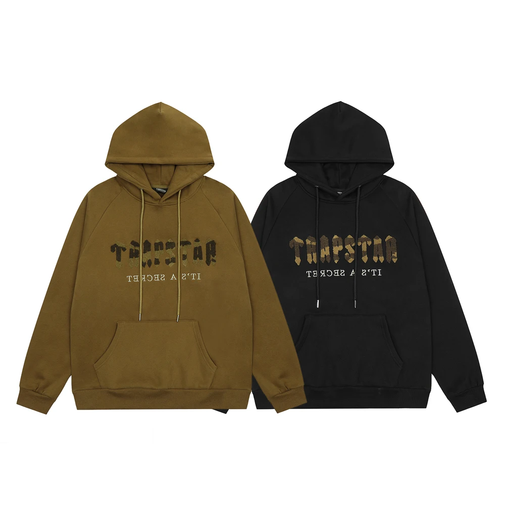 

Oversized Brown Hoodies Men Woman High Quality Street Towel Embroidery Pullover Fleece Casual Sweatshirts