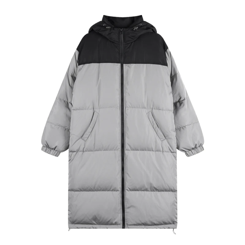 Gray Mid-Length Overknee down Jacket Women's Winter 2023 New Super Long Warm Coat