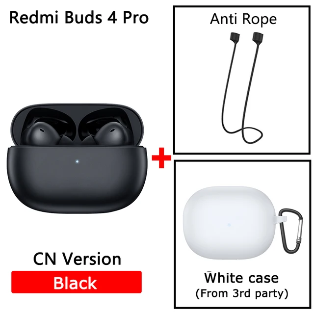 Redmi Buds 4 Pro black CN Version + Anti Rope + White case