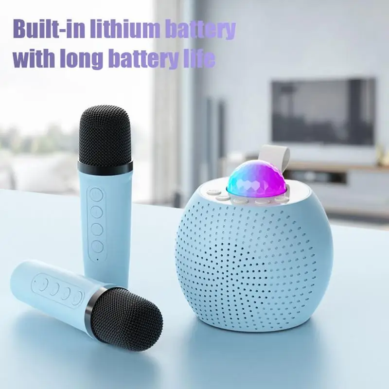 Караоке-машина для детей караоке-динамик с 2 беспроводными микрофонами изменение
