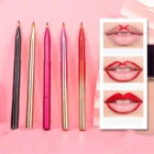 Выдвижная двухсторонняя кисть для губ, портативная подводка для глаз, бровей, теней для век, Кисть для макияжа с алюминиевой ручкой, косметические инструменты для макияжа