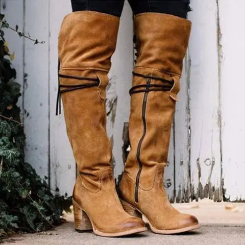 

Women Boots Lace Up Sexy High Heels Women Shoes Lace Up Winter Knee-High Boots Warm Size 35-43 2019 Fashion Boots ghn4