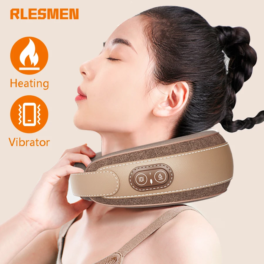 

RLESMEN 39° Heating Neck Massage Instrument Travel Pillow Relaxation USB Rechargeable Cervical Pain Relief Electric Massager