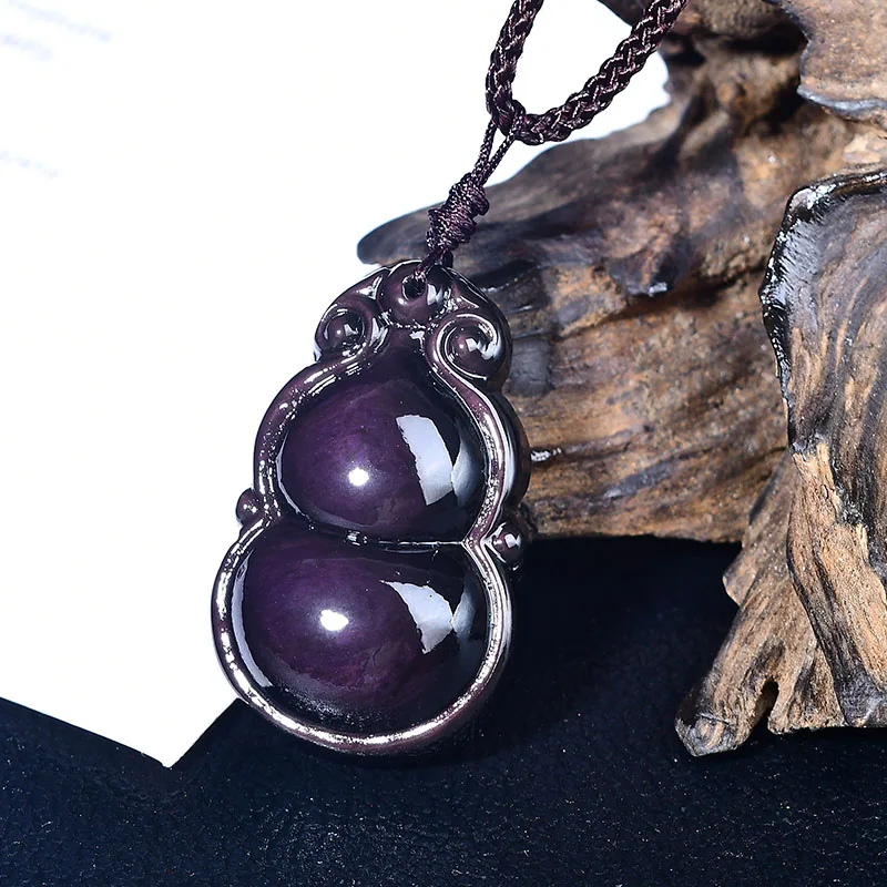 1 шт. натуральный драгоценный камень обсидиан тыква кулон Радужный глаз