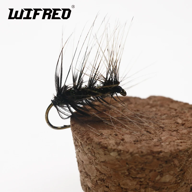 

Wifreo 10pcs 10# Grey Griffith's Gnat mosquito Dry Fly Trout Pan Fish Blue Gill Bream Fishing Dry Flies