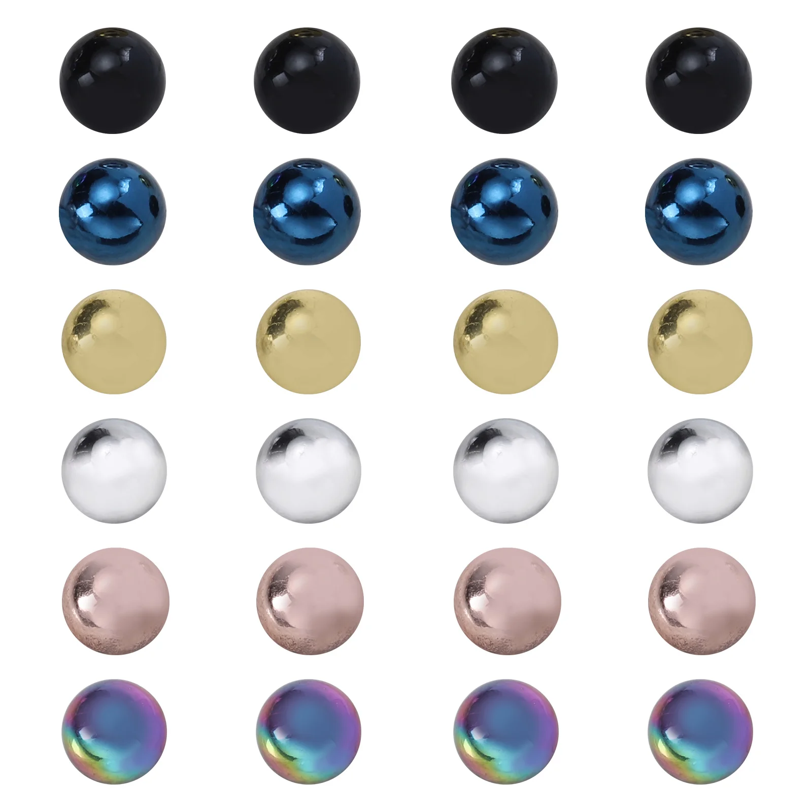 

24Pcs Tongue Ring Belly Button Rings Replacement 14G Balls Accessories
