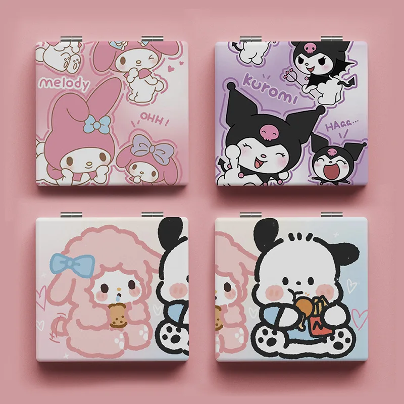 

Kawaii Sanrio Kuromi Mymelody Cinnamoroll Pochacco Mirror Cartoon Lovable Portable Mirror Mini Girl Birthday Gift For Girlfriend