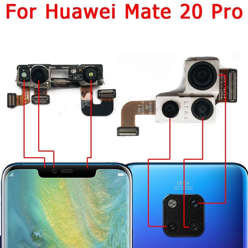 

NEW2022 Original For Huawei Mate 20 Pro Mate20 20Pro Front Rear Back Up Camera Frontal Main Facing Small Camera Module