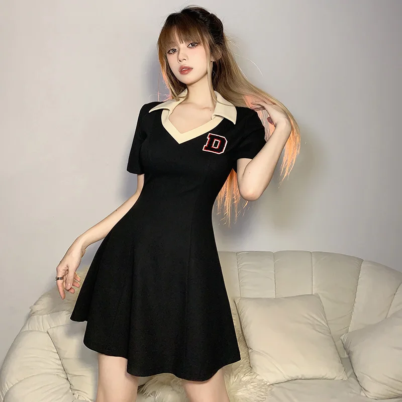 

#Sisjuly# American retro college style sweet schoolgirl dress women's waist down and age reducing temperament A-line skirt