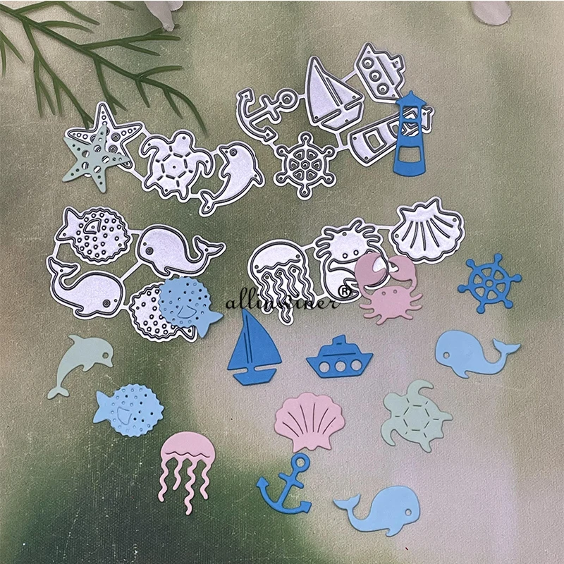 

Ocean ship animal shell Metal Cutting Dies Stencils For DIY Scrapbooking Decorative Embossing Handcraft Die Cutting Template