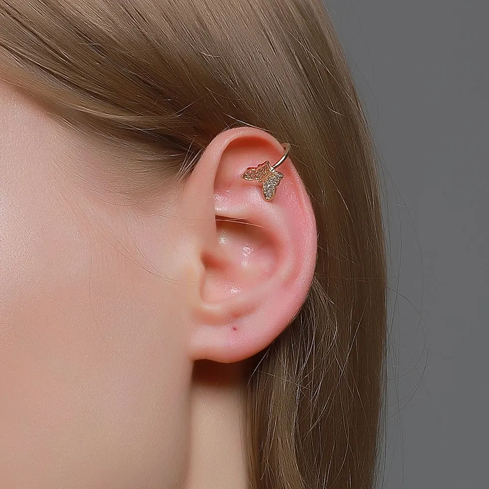 

Хрустальные серьги-клипсы с бабочкой для женщин циркониевые серьги без отверстий ювелирные изделия поддельные серьги одиночные клипсы для...