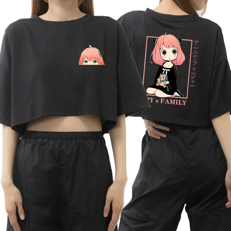 Футболка женская короткая с принтом милая аниме футболка графическим