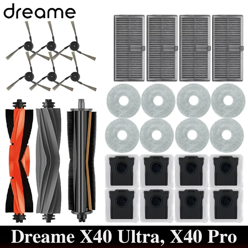 Dreame X40 Ultra / Pro Запасные части для робота-пылесоса Основные боковые щетки Салфетки