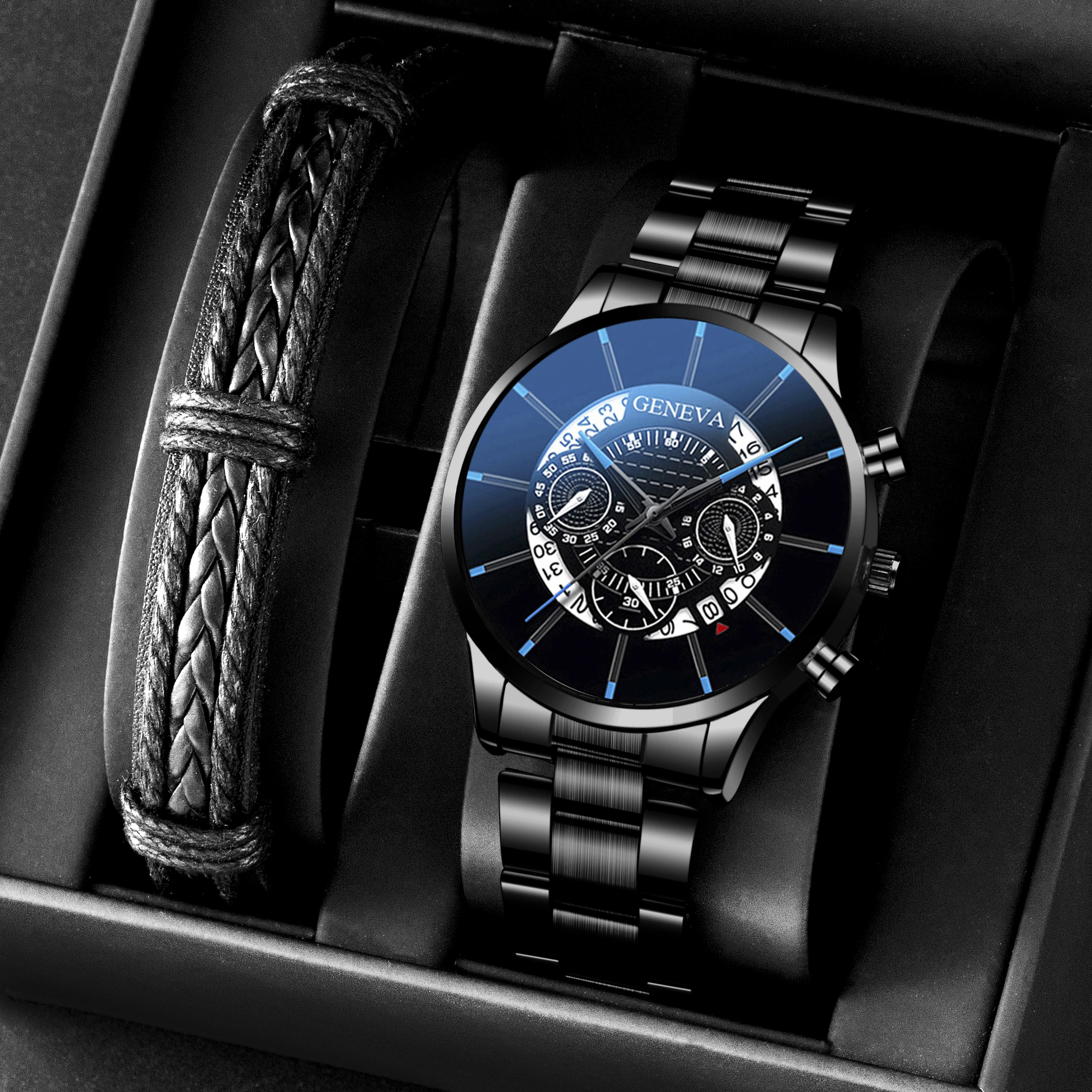 

New Fashion Mens Calendar Watches Men Business Stainless Steel Quartz Wristwatch Male Leather Bracelet Watch relogio masculino
