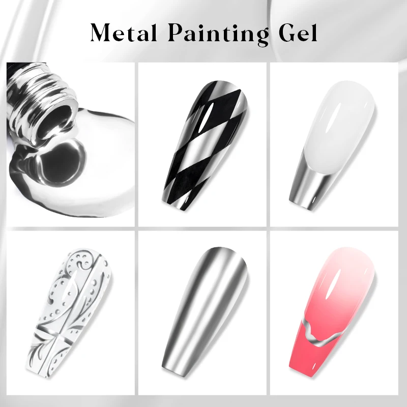 MEET ACROSS 7 мл металлическая роспись Гель-лак для ногтей зеркальный эффект