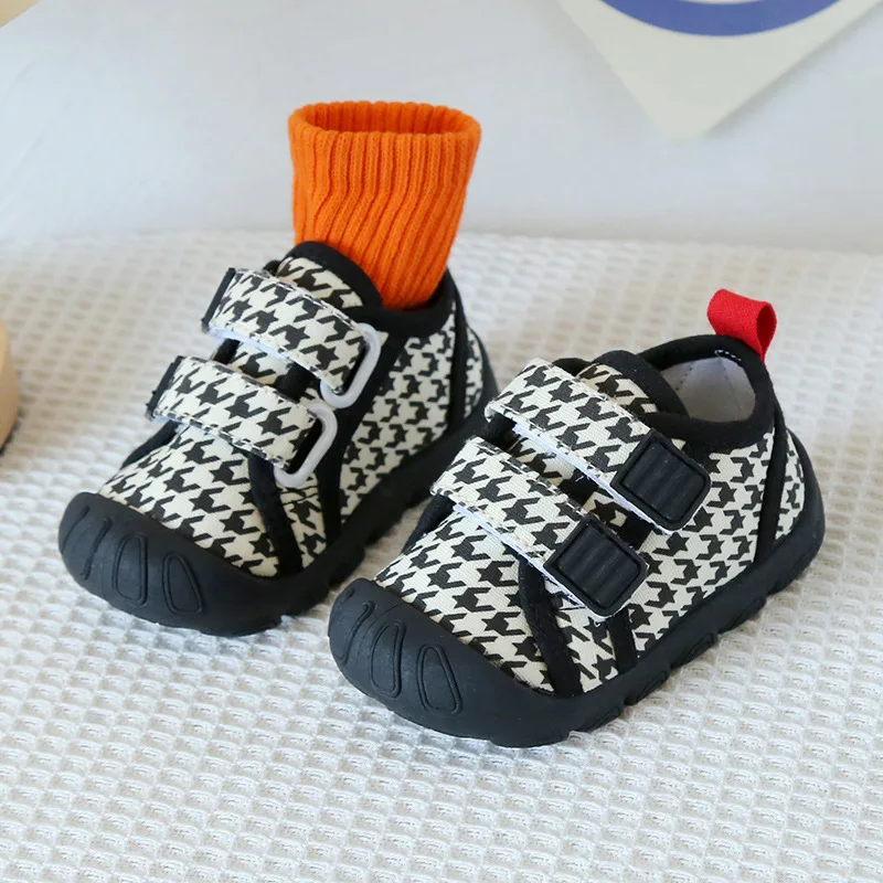

Children Canvas Shoes for Boys Lattice Round-toe 2023 New Soft Girls Casual Shoes Kids Versatile Soft Non-slip Drop Shipping
