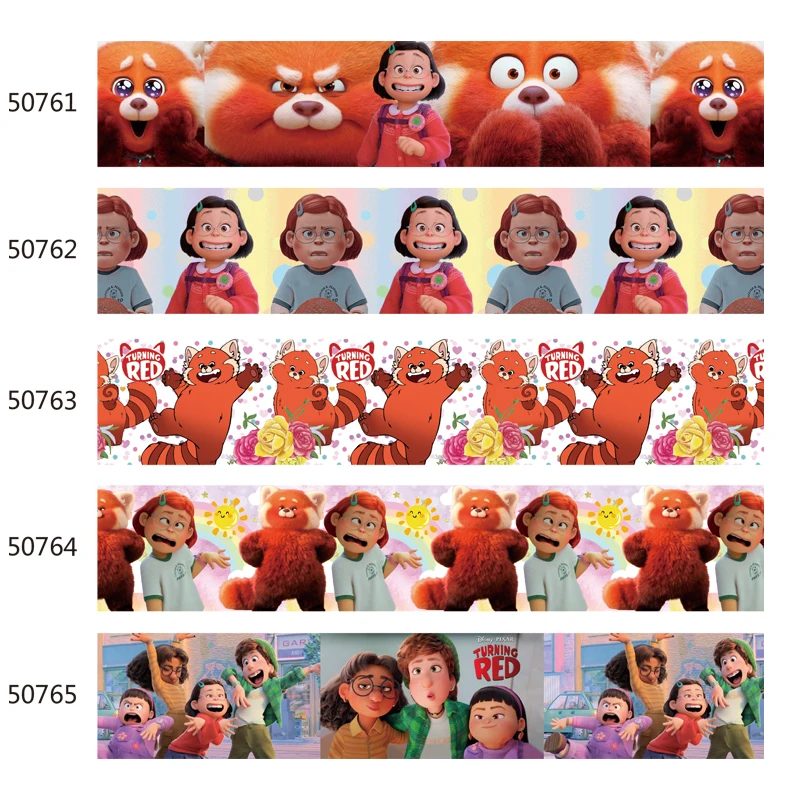 

2" 3" 50MM 75MM Disney Turning Red Printed Grosgrain Ribbon