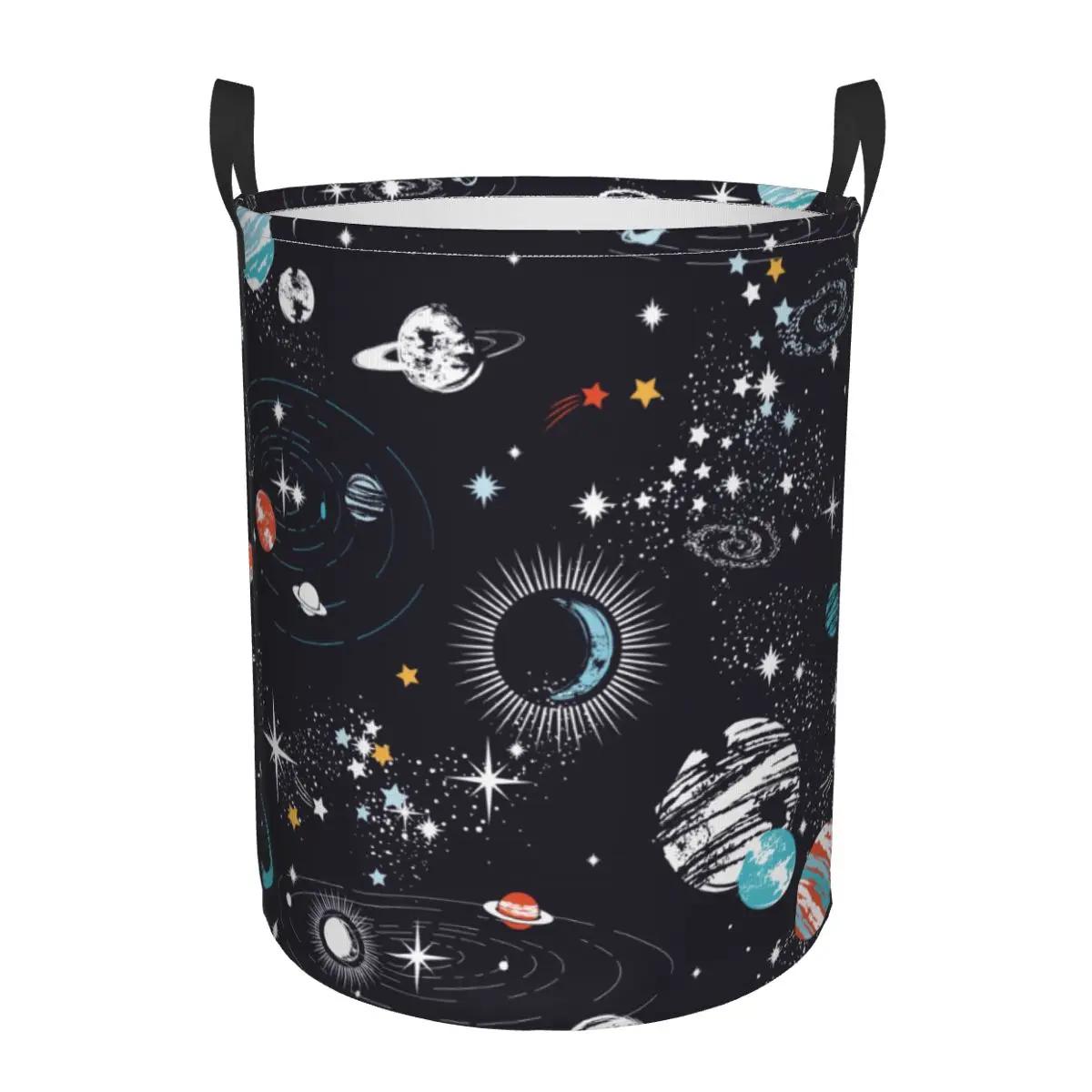 

Dirty Laundry Basket Space Galaxy Constellation Zodiac Star Folding Clothing Storage Bucket Toy Basket Home Waterproof Organizer
