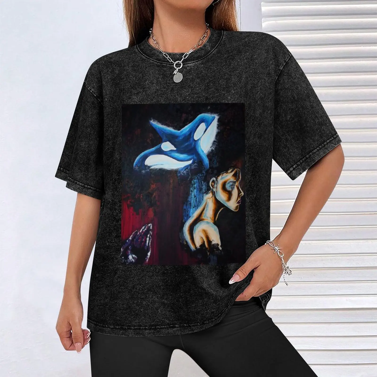 Фото Таликум |   Футболка Orca с портретом, мужские повседневные футболки для мужчин, футболки с рисунком, футболка №4