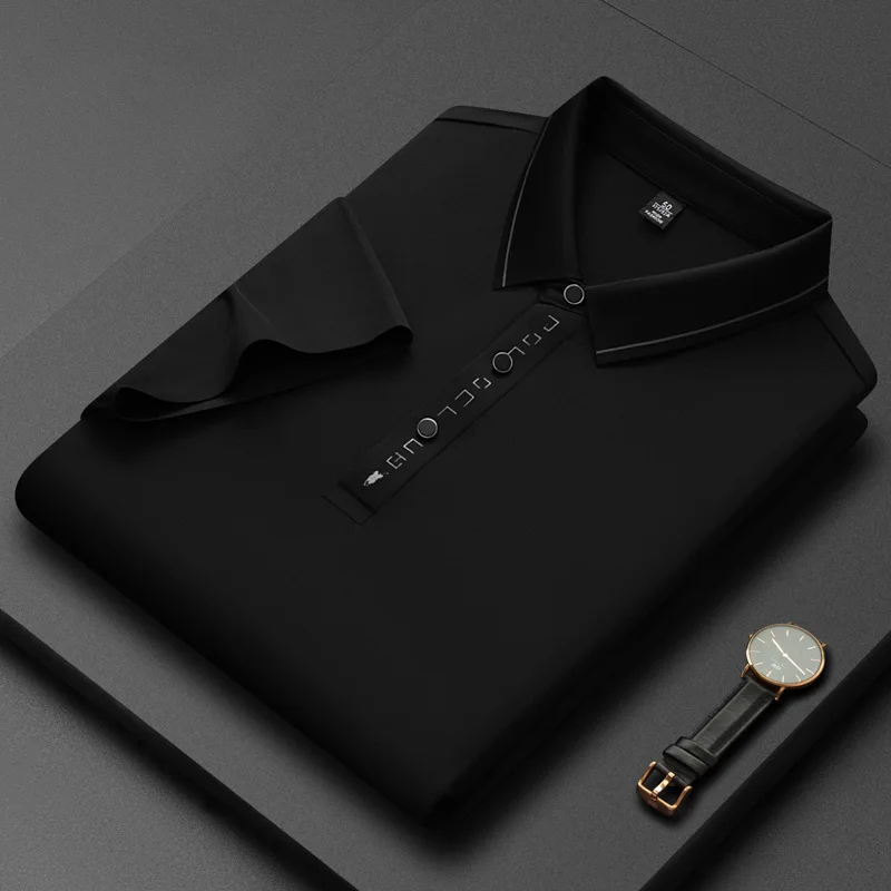 

Мужская летняя рубашка-поло из вискозы, с коротким рукавом