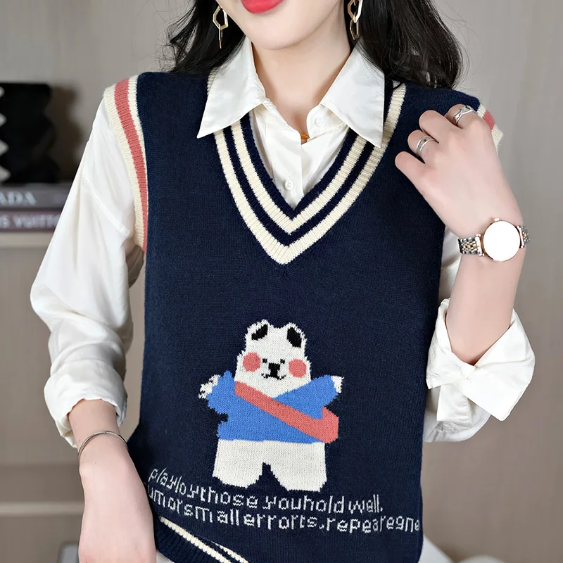 

2022 Autumn And Winter Cashmere Vest Sweater Basic Loose Soft Solid Color Women's Casual Vest Chic Women's Fashion Loose Tops