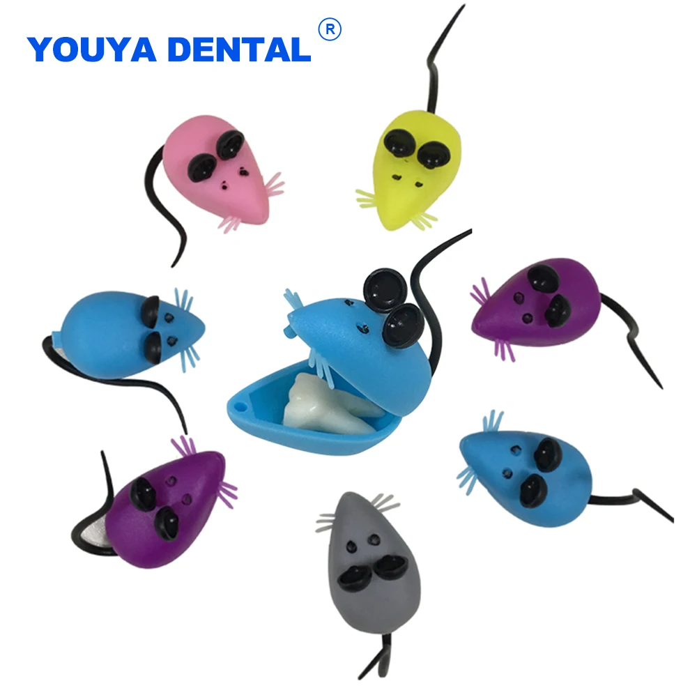 50pcs 3D Mouse Shape Mini Teeth Storage Box baby Fairy Box Children's First Tooth Souvenir Save Plastic Baby Collect Case Gift