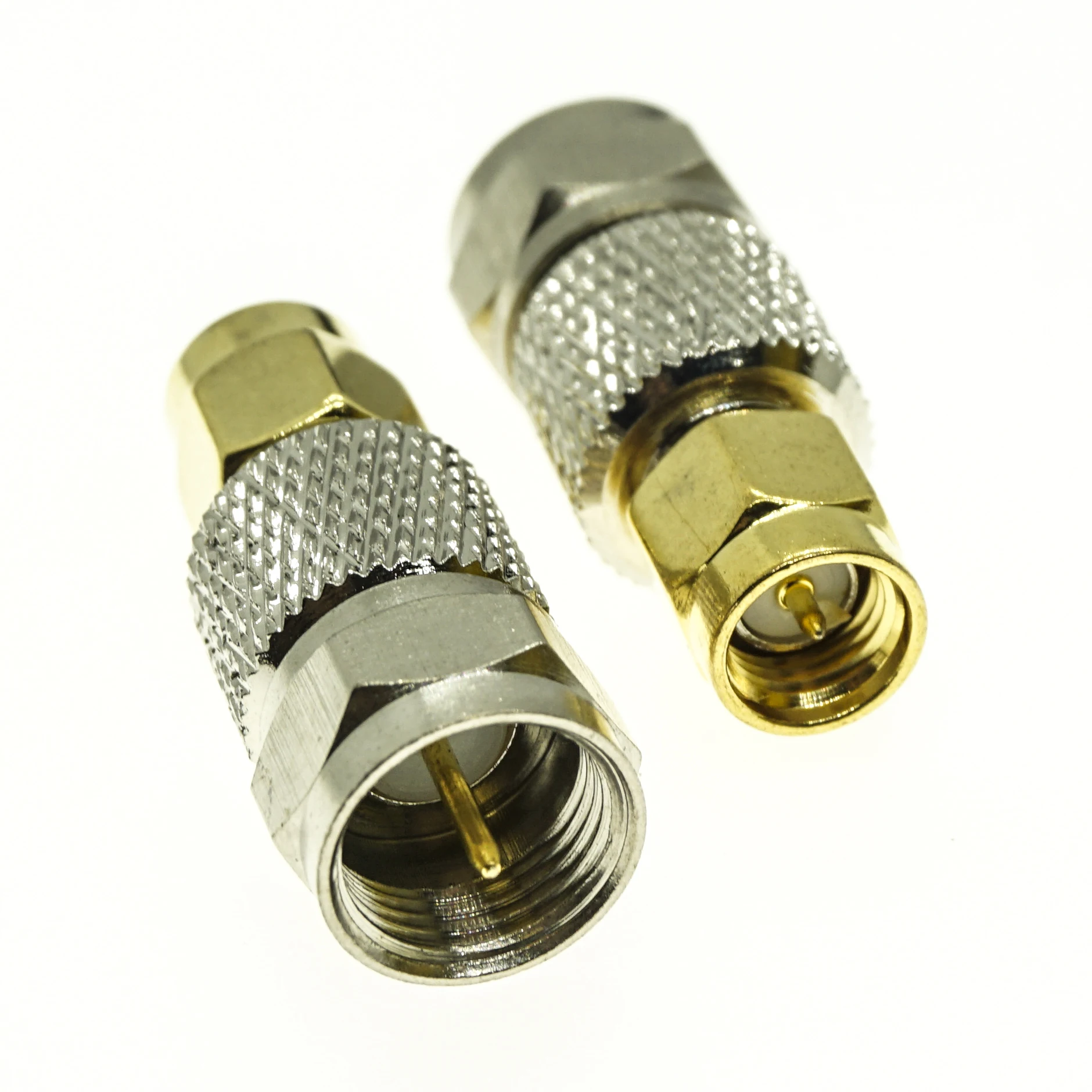 

F To SMA Connector Socket F Male Jack to SMA Male Plug F - SMA Gold Plated Brass Straight Coaxial RF Adapters