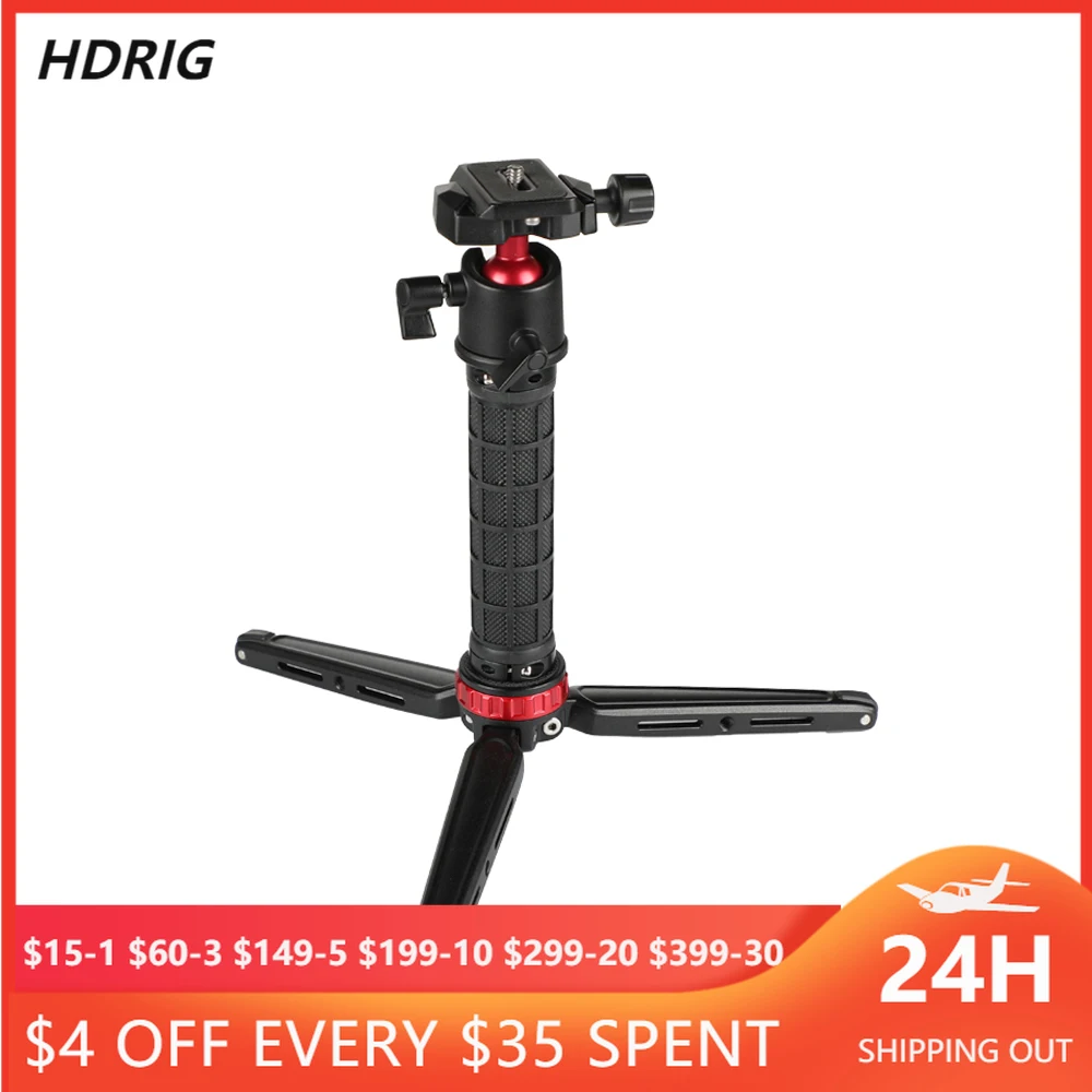 Мини-штатив HDRiG с шаровой головкой и QR-пластиной и ручкой для DSLR, SLR-камер