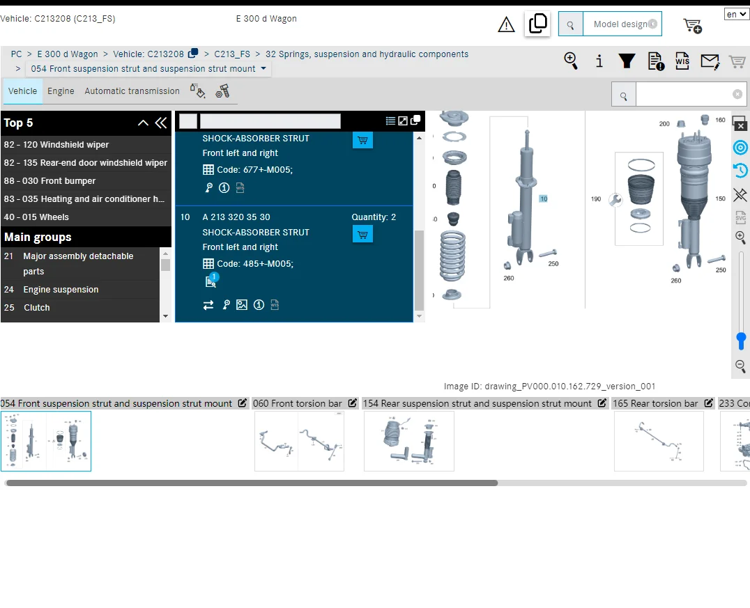 2133203530 W213 E200 E300 E250 E350 d E260 E220 E400 de Автомобильная подвеска демпфер амортизатор