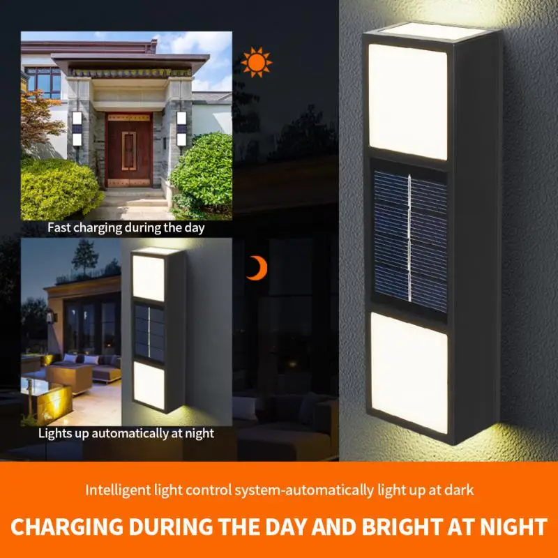 

Abs Waterproof Fence Lamp Solar Charging Courtyards Light Solar Aisle Light Garden Decoration Intelligent Light Control 180°