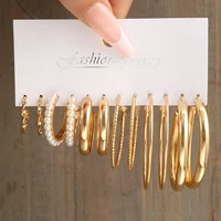 new golden c shaped earrings metal earrings earrings high end fashion earrings set ins style sweet temperament girl jewelry gift