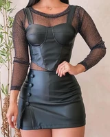 pu leather vest 3pcs women office lady glitter shirt top buttoned shorts set 2022 spring black sexy outfits shorts