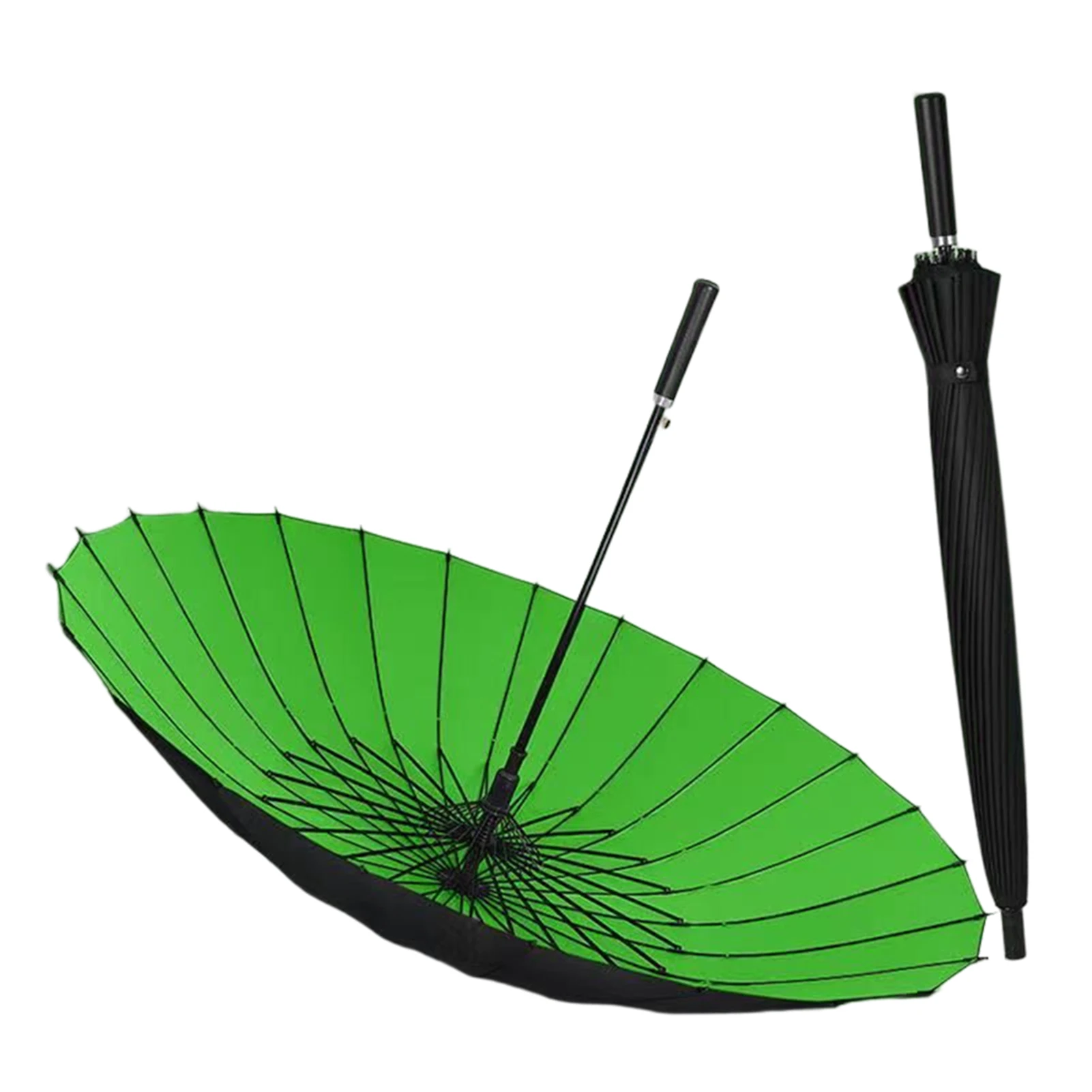 

Зонты с длинной ручкой, легкие тростниковые зонтики для дождливого дня, 24 дюйма, длинная ручка, прямой стержень, двухслойный увеличенный зонтик