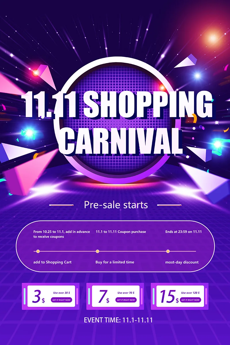 

11.11 Sale----Enter the promo code to order more discounts.