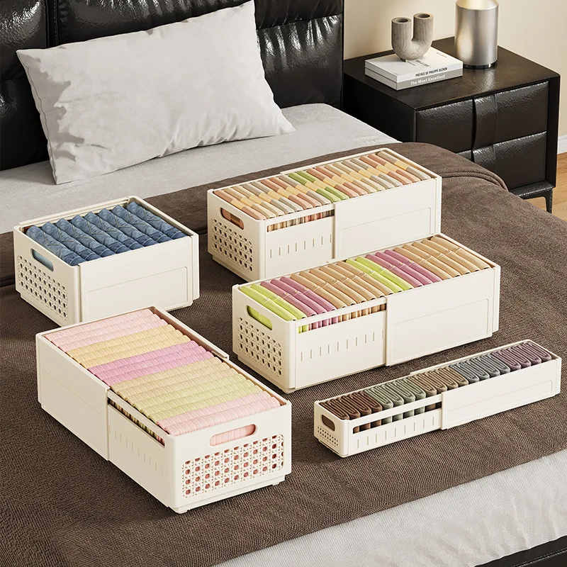 3 шт. регулируемый длинный ящик для хранения выдвижной ящик-органайзер