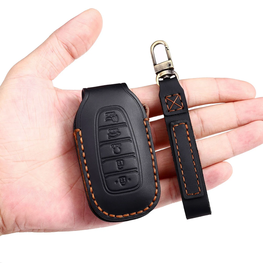 

Car Key Cover For Azera 2017- For Hyundai I30 2017 5 Buttons Ati-drop Black Blue Brown Leather Wear-resistant New