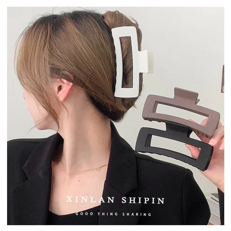 

Заколка для волос прямоугольная, 13 см, с матовым покрытием