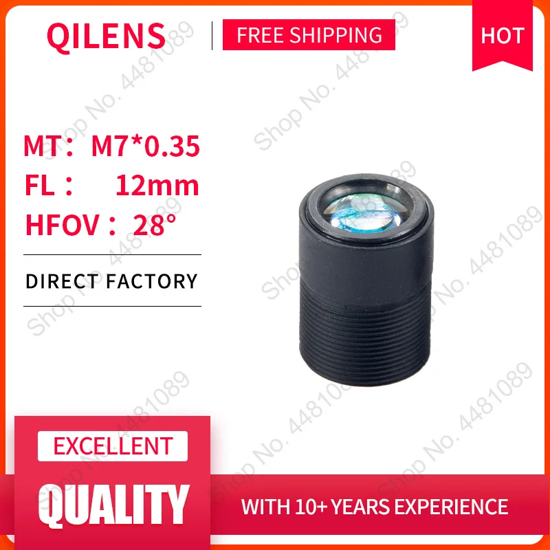 

Объектив QILENS для видеонаблюдения M7 12 мм для безопасности 720P 1080P HD, объектив с отверстием для мини-камеры