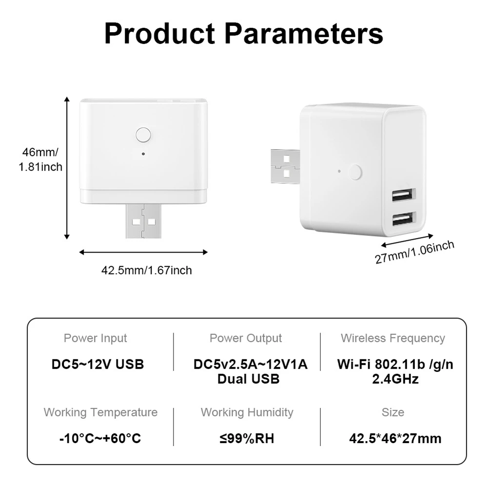 Фото Умный USB-адаптер Tuya Zigbee 5В, мини-адаптер питания с 2 USB-портами, управление через Smart Life, совместим с Alexa, Google, Яндекс, Алиса №5