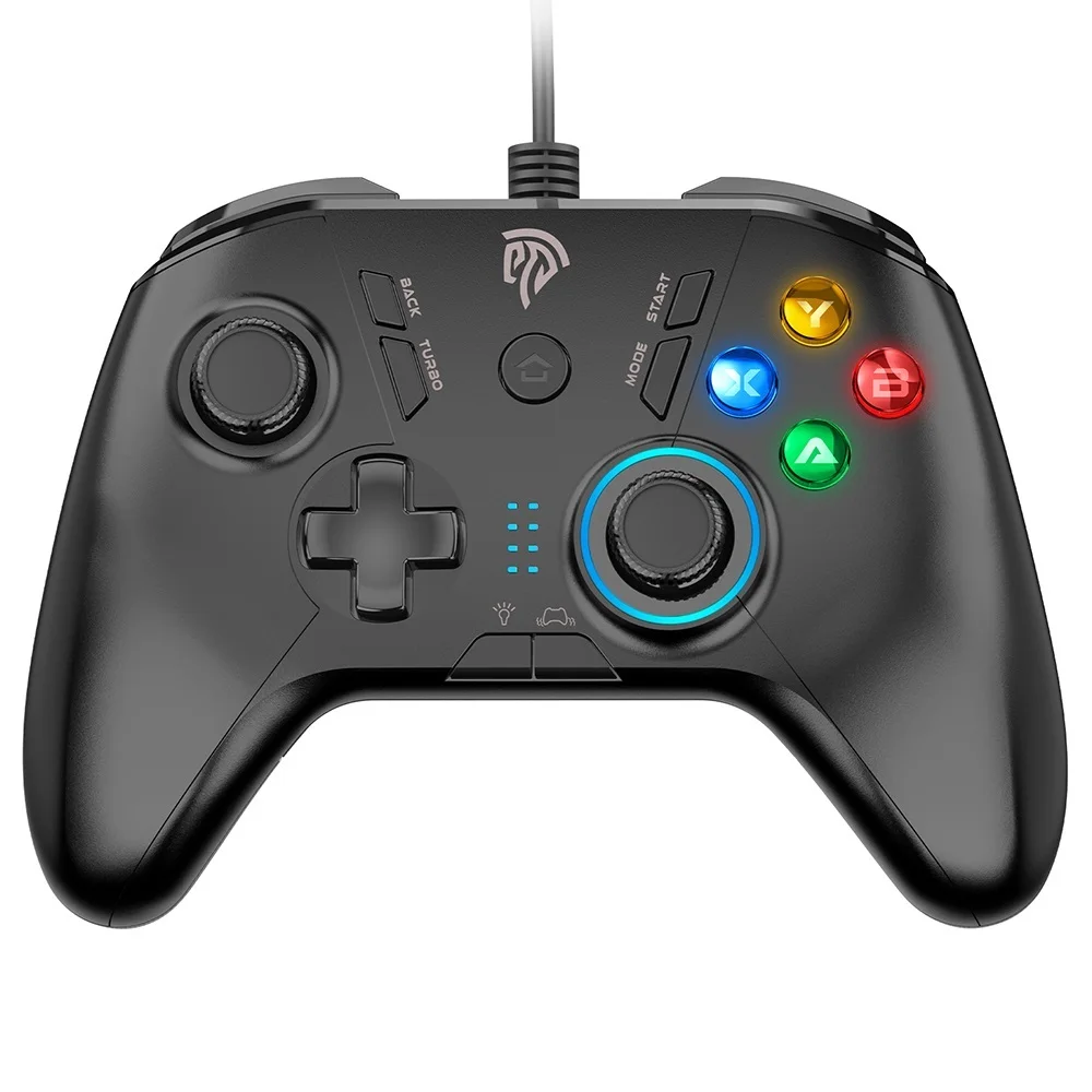 

EasySMX SL-9111 Wired Joystick PC Controller Gamepad For PS3 Android TV Box Phone LED Customized Buttons Vibration Turbo Control