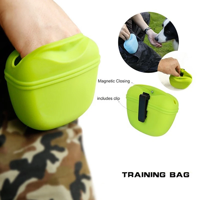 

Silicone Pet Dog Training Bag Treat Snack Bait Dogs Obedience Outdoor Dog Food Bags Feed Storage Pouch Food Reward Waist Bags