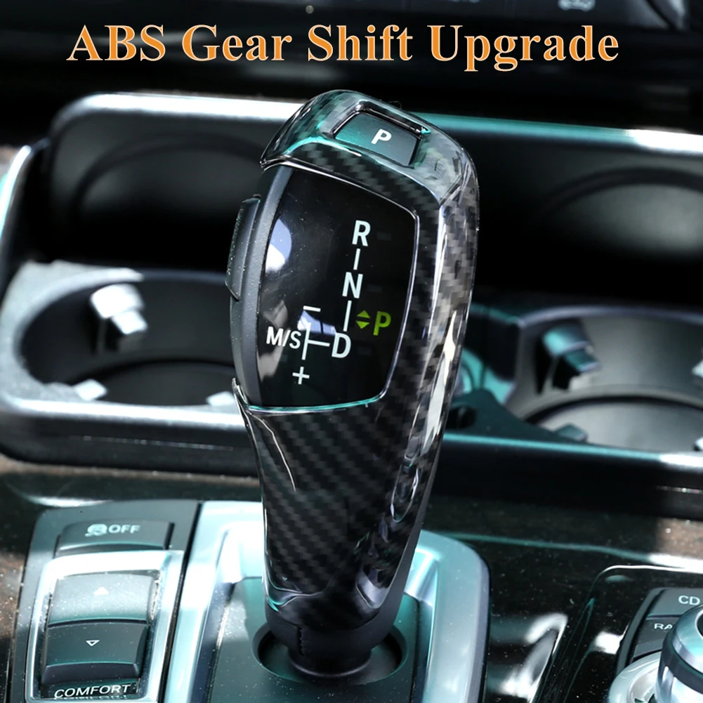 Car Gear Shift Cover Sticker For BMW E60 E70 X5 X6 Carbon Fiber Car Gear Shifter Knob Cover Trim Interior Accessories