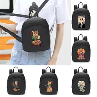 women backpack mini casual student bookbags fashion anime japan cat print travel organizer small backpacks mobile phone bag 2022