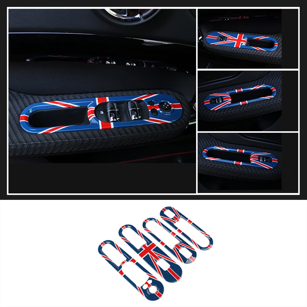 

4pcs/set ABS Jack Car Accessories Window Lifter Switch Button Decor Case Shell Cover For COOPE R F60 Country Car Styling