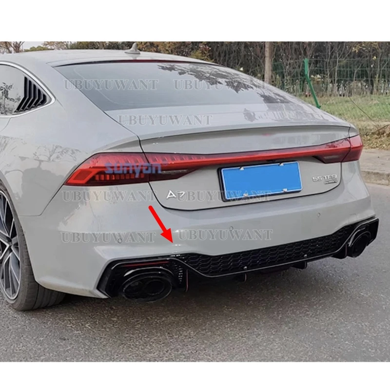 

Задний диффузор для Audi A7 S7 Sline 4 двери 2019 2020 (не подходит для стандарта A7), диффузор заднего бампера, спойлер с выхлопными наконечниками