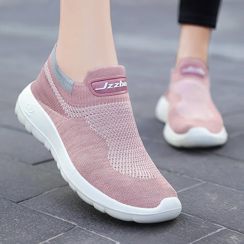 

Shoes Women's 2022 New Breathable Casual Shoes Flying Woven Mesh Sports Couple Socks Shoes Tennis Ladies Shoes Canvas Shoes