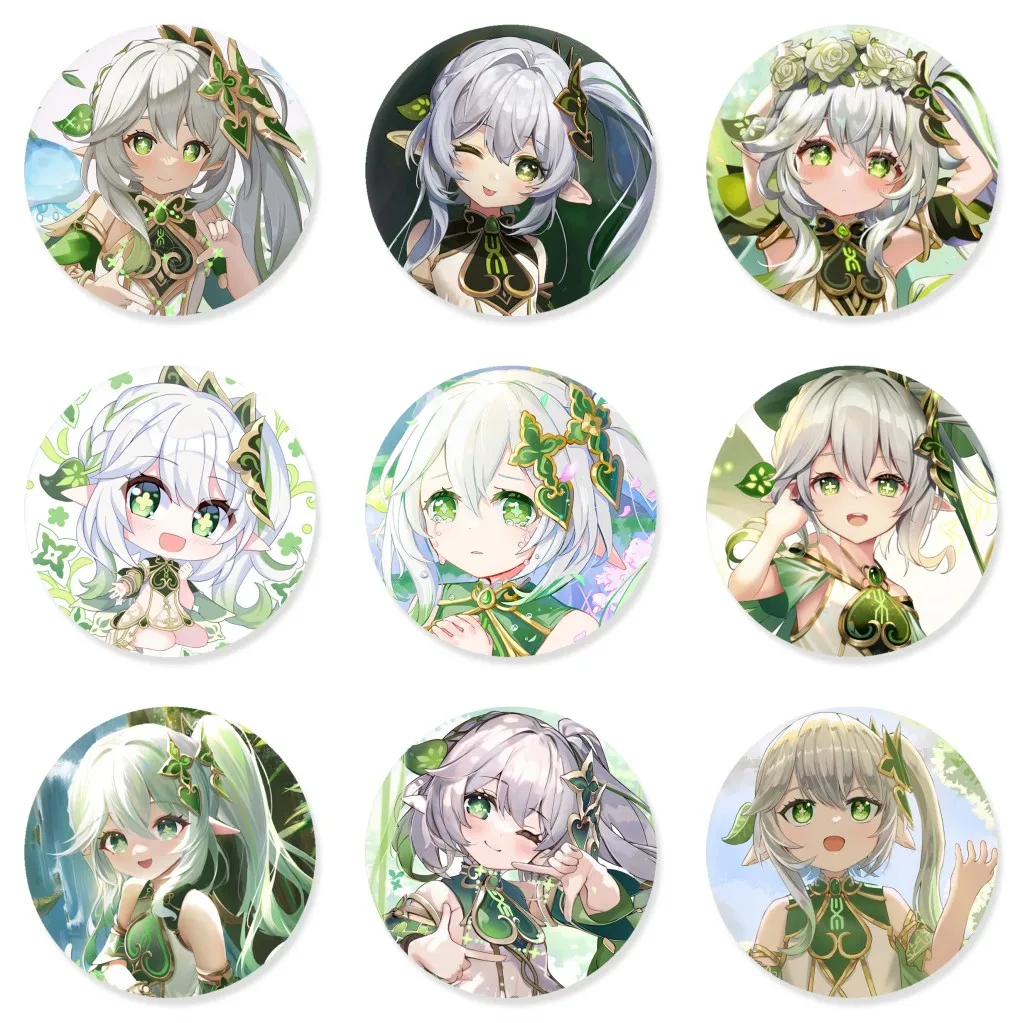 

Genshin Impact Blessed One of Wisdom Lesser Lord Kusanali Buer Nahida Cosplay Badge Pin SPTE Tinplate Brooch Accessories Prop