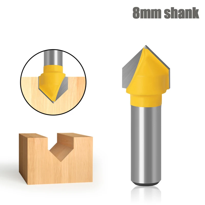 1 шт. 90 градусов Гравировальный Бит V канавка фреза для алюминиевой пластиковой