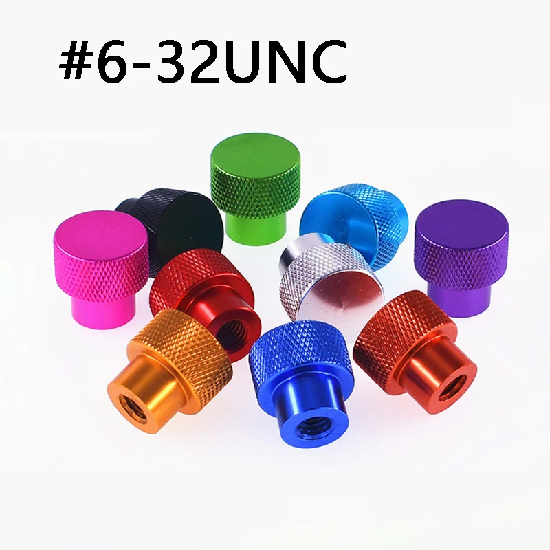 

5/10Pcs Knurled Thumb Nuts Blind Hole Aluminum Alloy 6#-32UNC Steps Hand Grip Knobs Nuts