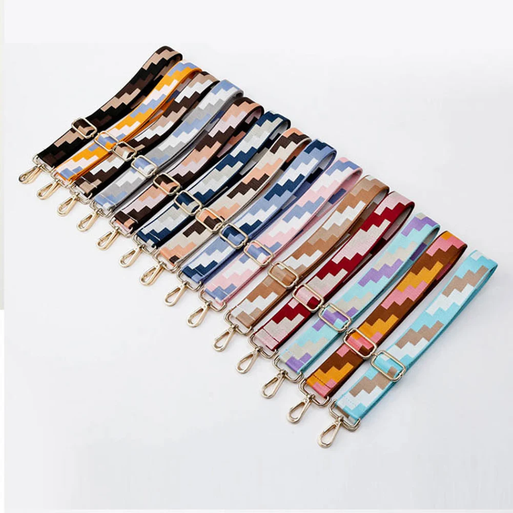 

Rainbow Adjustable Bag Straps Nylon Colored Belt Bag Strap Hanger Handbag Accessories for Women Decorative Bag Handle Ornament